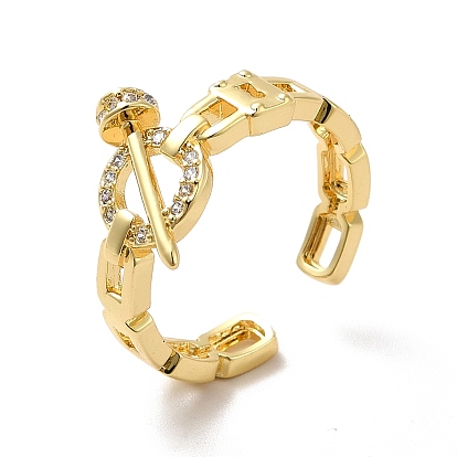 Кольцо из прозрачного кубического циркония с кольцом-манжетой с открытым гвоздем, ионное покрытие (ip) латунное полое кольцо для женщин