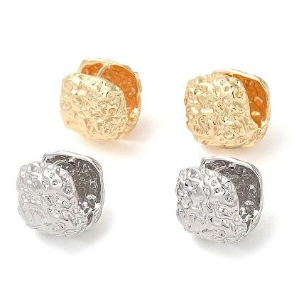 Женские серьги-кольца из кованой латуни, квадратный, без никеля 