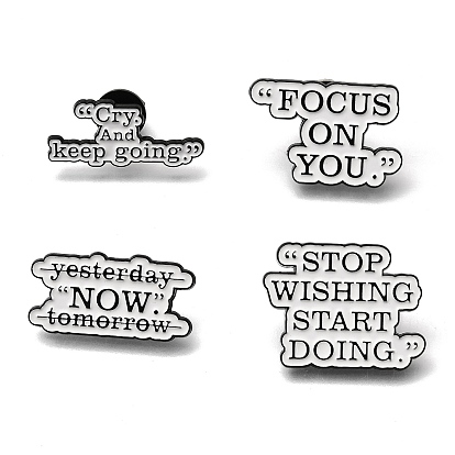 Inspirational Phrase Enamel Pins, Alloy Lapel Pin Backs for Backpack Clothes