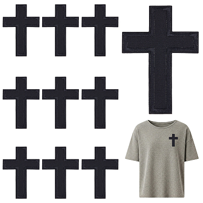 10шт. тканевых вышитых аппликаций для пришивания, швейные украшения, крестик