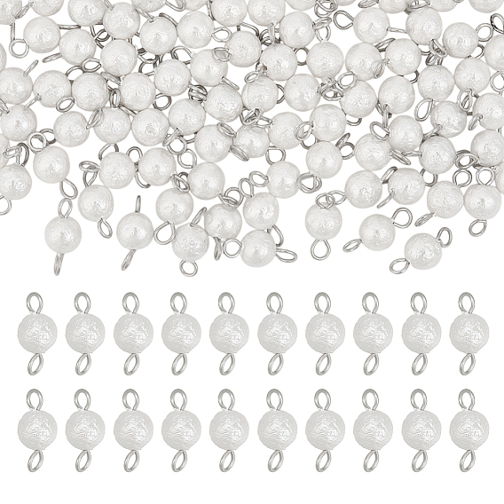 80 шт. морщинистые текстурированные ракушки жемчужные круглые соединительные подвески, с медными петлями, белые