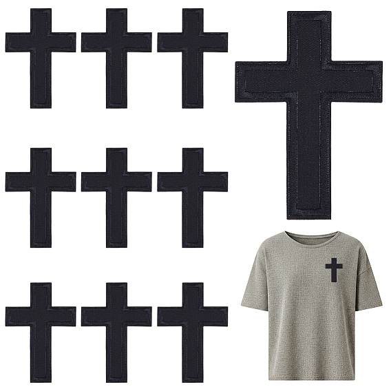 10шт. тканевых вышитых аппликаций для пришивания, швейные украшения, крестик