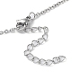Ion Plating(IP) 304 Stainless Steel Pendant Necklaces, with Flat Round Rhinestone Charms