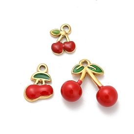304 нержавеющей стальной эмали подвески, черри прелести, ионное покрытие (ip), реальный 18 k позолоченный