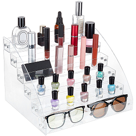 Organisateur de vernis à ongles en acrylique transparent à plusieurs niveaux, présentoir d'huiles essentielles, pour le maquillage, lunettes, stockage de bouteilles de vernis à ongles