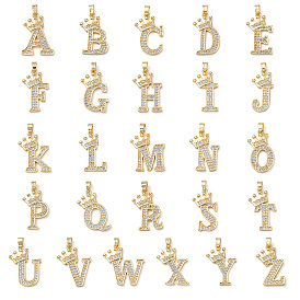 Rack Plating Brass Micro Pave Cubic Zirconia Pendants, Long-Lasting Plated, Lead Free & Cadmium Free, Real 18K Gold Plated