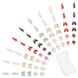 SUNNYCLUE Alloy Enamel Charms, Mixed Shapes, Light Gold