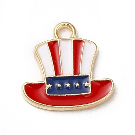 Подвески из сплава с эмалью в стиле американского флага, без кадмия, без никеля и без свинца, золотые, шляпные прелести