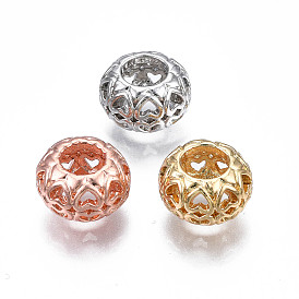 Стойки покрытие сплава европейские шарики, бусины с большим отверстием, без кадмия, без никеля и без свинца, рондель