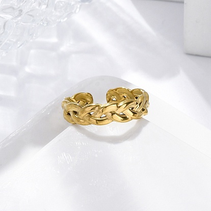 Плетеная тесьма 304 открытые манжеты из нержавеющей стали для женщин