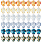 72Pcs 6 Colors Electroplate Glass Beads, Skull