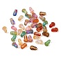 Baking Paint and Golden Metal Enlaced Glass Beads, Tulip Bud