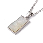 Natural Shell The Moon Tarot Pendant Necklace with Clear Cubic Ziroconia for Women