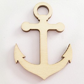 Unfinished Wood Pendant Decorations, Kids Painting Supplies,, Wall Decorations, Anchor