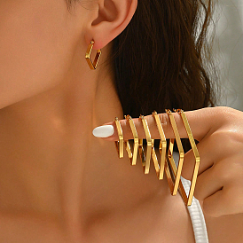 Квадратные серьги-кольца из нержавеющей стали