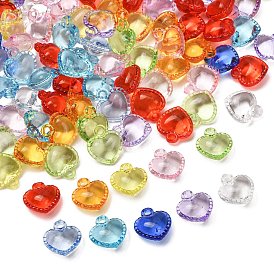 Colgantes de acrílico transparentes, encantos del corazón