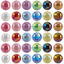 60cs 12 Цветное УФ-покрытие, радужные переливающиеся акриловые бусины, граненые, круглые