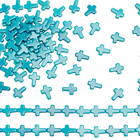 5 нити синтетические бирюзовые бусины нити, окрашенные, религия крест