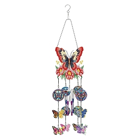 DIY Diamond Painting Butterfly Sun Catcher Wind Chime Kits, for Window Home Garden Decorations