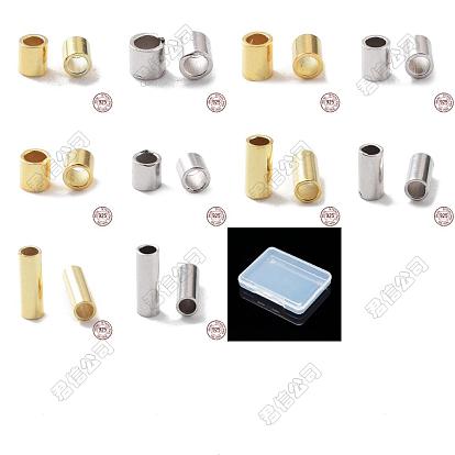 60pcs 10 styles 925 perles tubulaires d'espacement en argent sterling, colonne