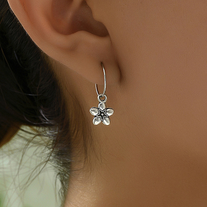 Серьги-кольца из латуни с цветком, подарок на День Святого Валентина 