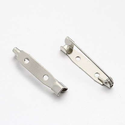Iron Brooch Pin Back Safety Catch Bar Pins with 2-Hole
