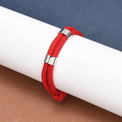 Браслеты-боло из нейлонового шнура, браслеты слайдер для женщин мужчин, с 304 фурнитурой из нержавеющей стали