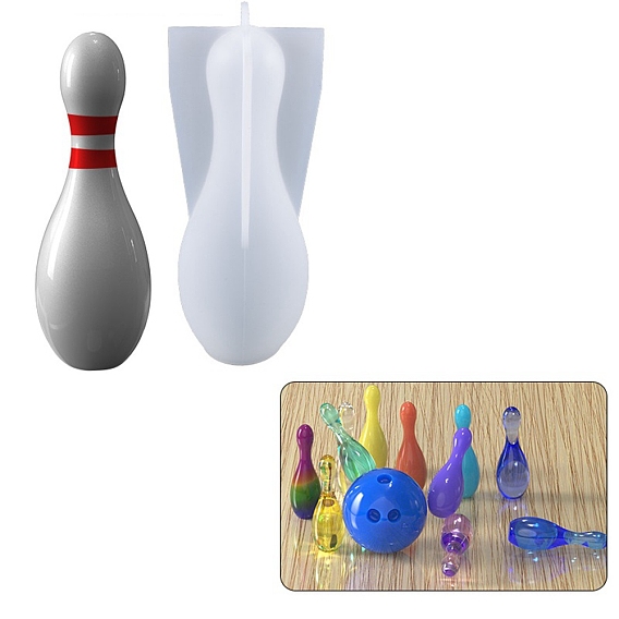DIY Bowling Silicone Molds, Resin Casting Pendant Molds, For UV Resin, Epoxy Resin Jewelry Making