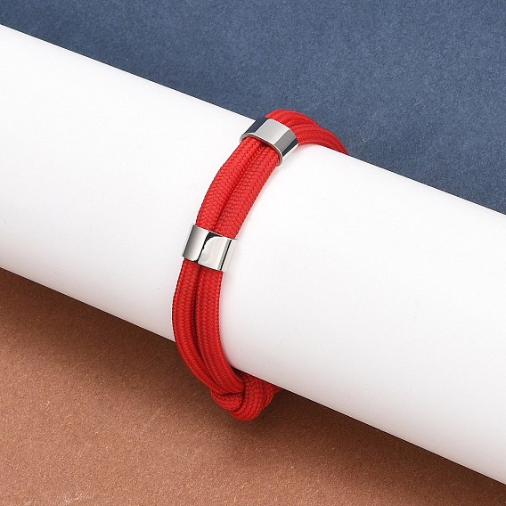 Браслеты-боло из нейлонового шнура, браслеты слайдер для женщин мужчин, с 304 фурнитурой из нержавеющей стали