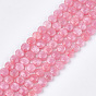 Natural Rhodochrosite Beads Strands, Faceted, Dyed, Flat Round