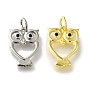 Подвеска из латуни с микро-паве и кубическим цирконием в виде совы, с прыжковых колец, без свинца и без кадмия, долговечный