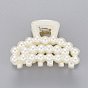 Plastic Claw Hair Clips, with ABS Plastic Imitation Pearl Beads and Iron Findings
