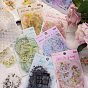 30Pcs Waterproof PET Hollow Lace Sticker Labels, Self-adhesive Flower Decorative Decals, for DIY Scrapbooking
