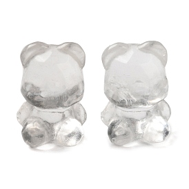 Perles de cristal de quartz naturel, perles de cristal de roche, ours