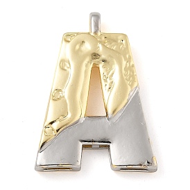 Brass Pendants, Real 18K Gold Plated And Platinum, Letter Charms