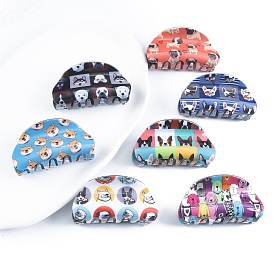 Dog Pattern PVC Plastic Claw Hair Clips, Hair Accessories for Women & Girls