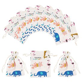 Упаковочные мешки из поликоттона (полиэстер), с изображением животных
