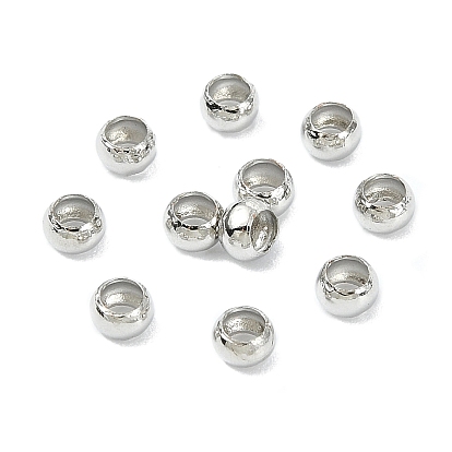 SHEGRACE Brass Spacer Beads, Flat Round, Long-Lasting Plated, Cadmium Free & Nickel Free & Lead Free