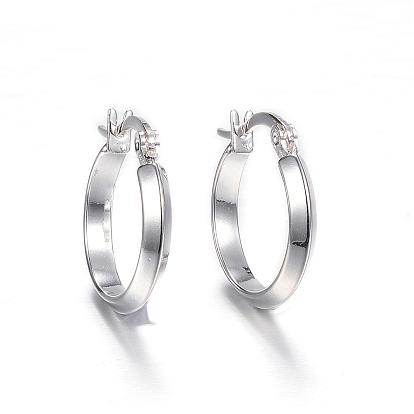 304 Edelstahl Creolen Ohrstecker , hypoallergene Ohrringe, Ring