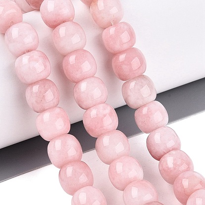 Бусины из натурального белого нефрита, окрашенные, баррель