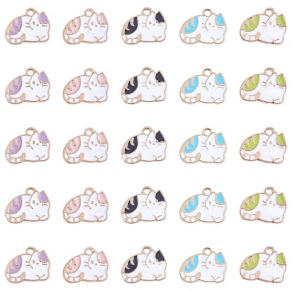 25 кусочки кошачьей эмали, подвеска, подвеска, котенок, подвеска, милая кошка, животное, подвеска, смешанный цвет, для ювелирных изделий, ожерелья, сережек, nracelet, изготовление ремесел