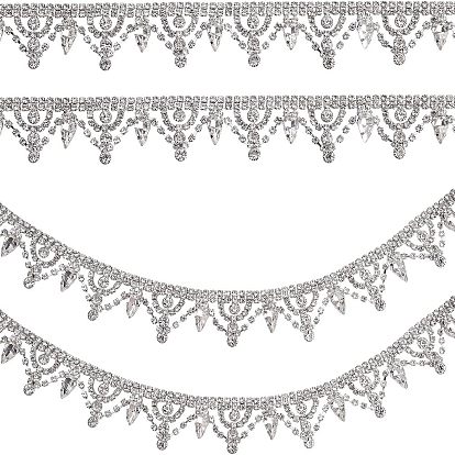 Стеклянные цепочки со стразами, цепочки кисточек, с железной фурнитурой, свадебное платье декоративное