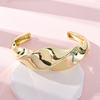 Латунь манжеты браслеты для женщин, твист, стойки покрытие, долговечный, без свинца и без кадмия