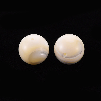 Natural Trochid Shell/Trochus Shell Beads, Half Drilled, Round