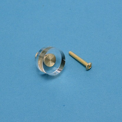 Brass & Glass Round Cabinet Door Knobs, Wardrobe Drawer Pulls Cabinet Handles, with Iron Screws, for Dresser Drawers