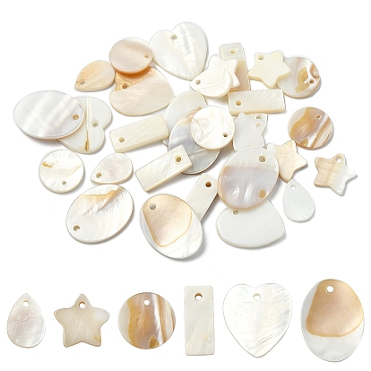 30 шт. 6 стили подвески из натуральных пресноводных ракушек наборы, разнообразные