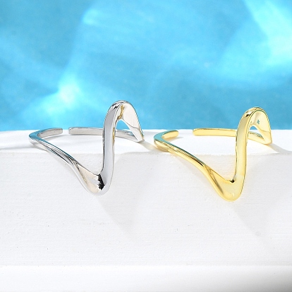 925 Кольца-манжеты из стерлингового серебра с волнообразным узором