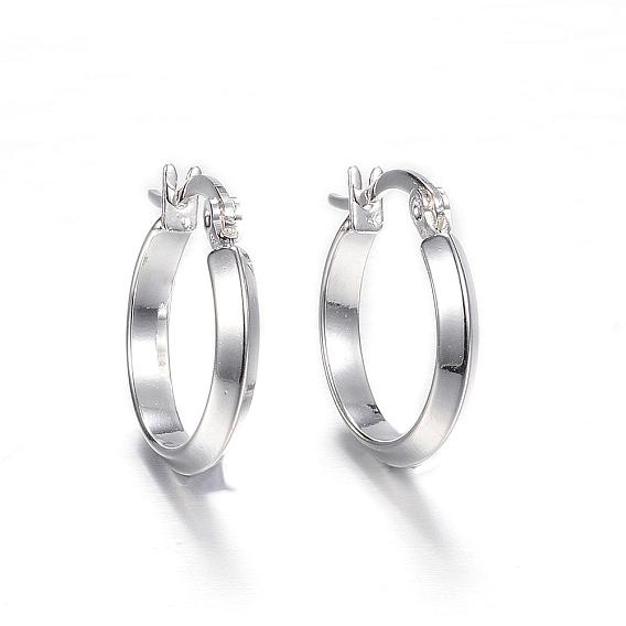 304 Edelstahl Creolen Ohrstecker , hypoallergene Ohrringe, Ring