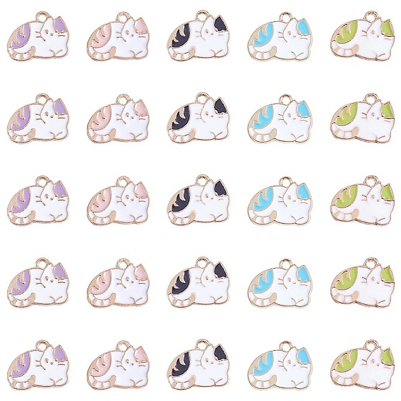 25 кусочки кошачьей эмали, подвеска, подвеска, котенок, подвеска, милая кошка, животное, подвеска, смешанный цвет, для ювелирных изделий, ожерелья, сережек, nracelet, изготовление ремесел
