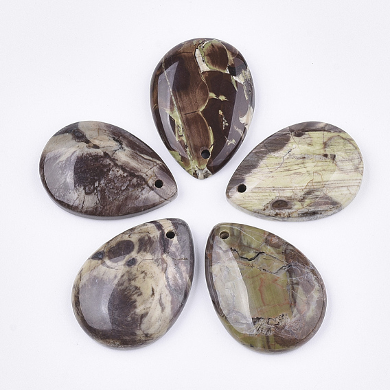 Natural Agate Pendants, Teardrop